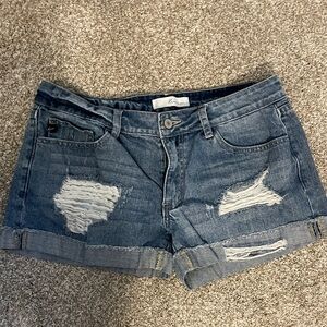 KanCan Blue Distressed Jean Shorts